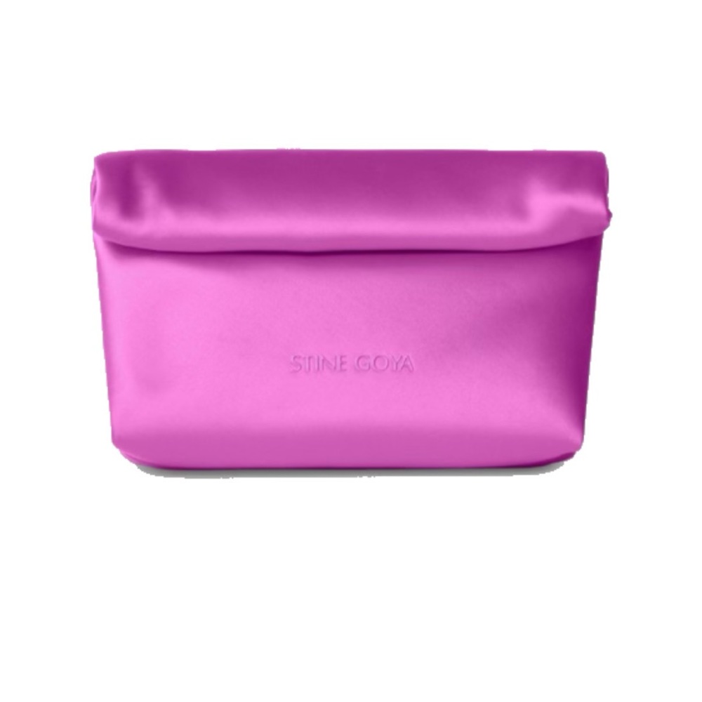 Stine Goya Pink/Purple Satin Roll Top Clutch Bag